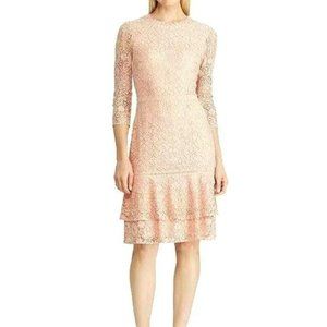 Lauren Ralph Lauren Pink Drop-Waist Lace Dress 2